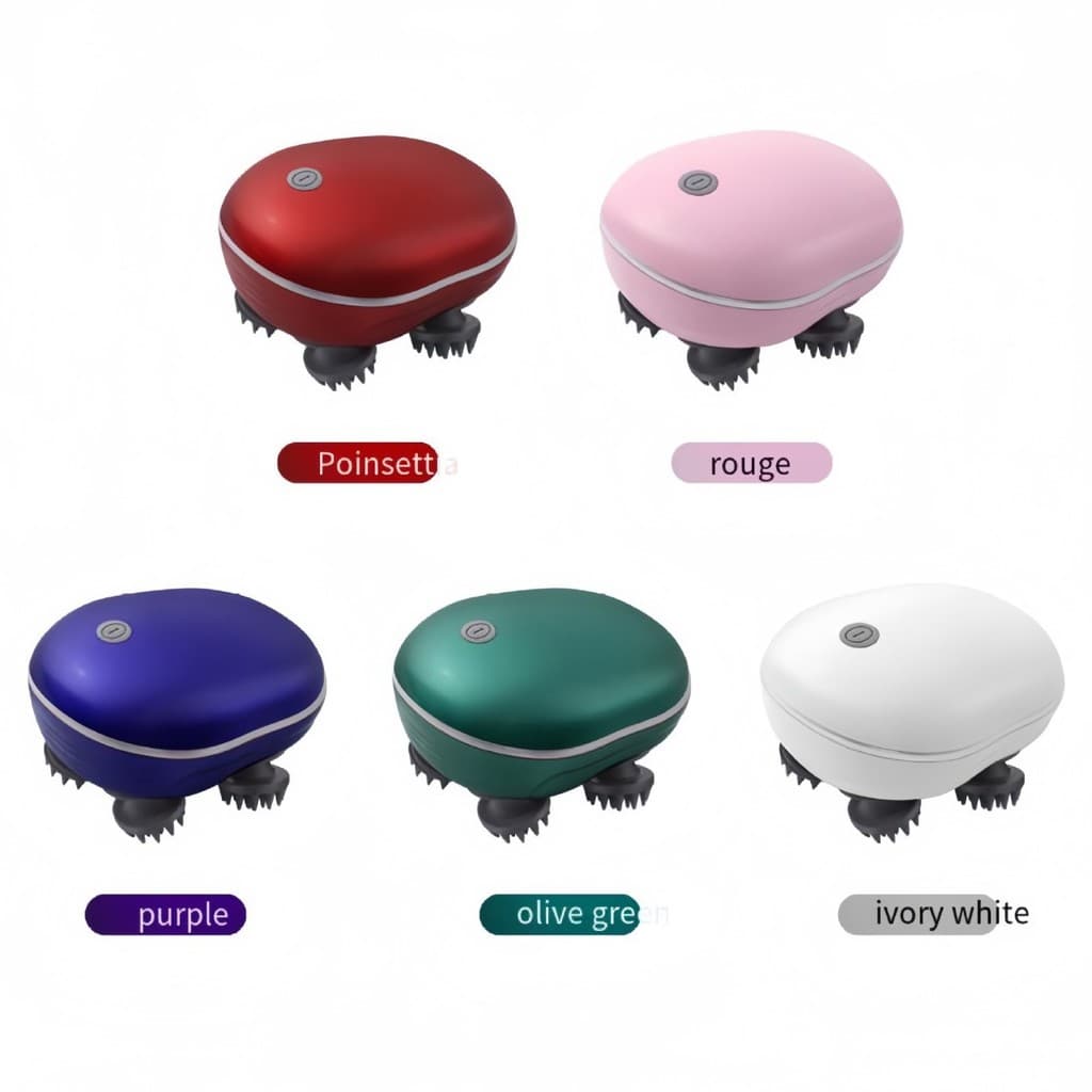 Bateria de longa duração + baixo ruído + cabeça elétrica portátil ajustável multivelocidade luz vermelha massageador de
