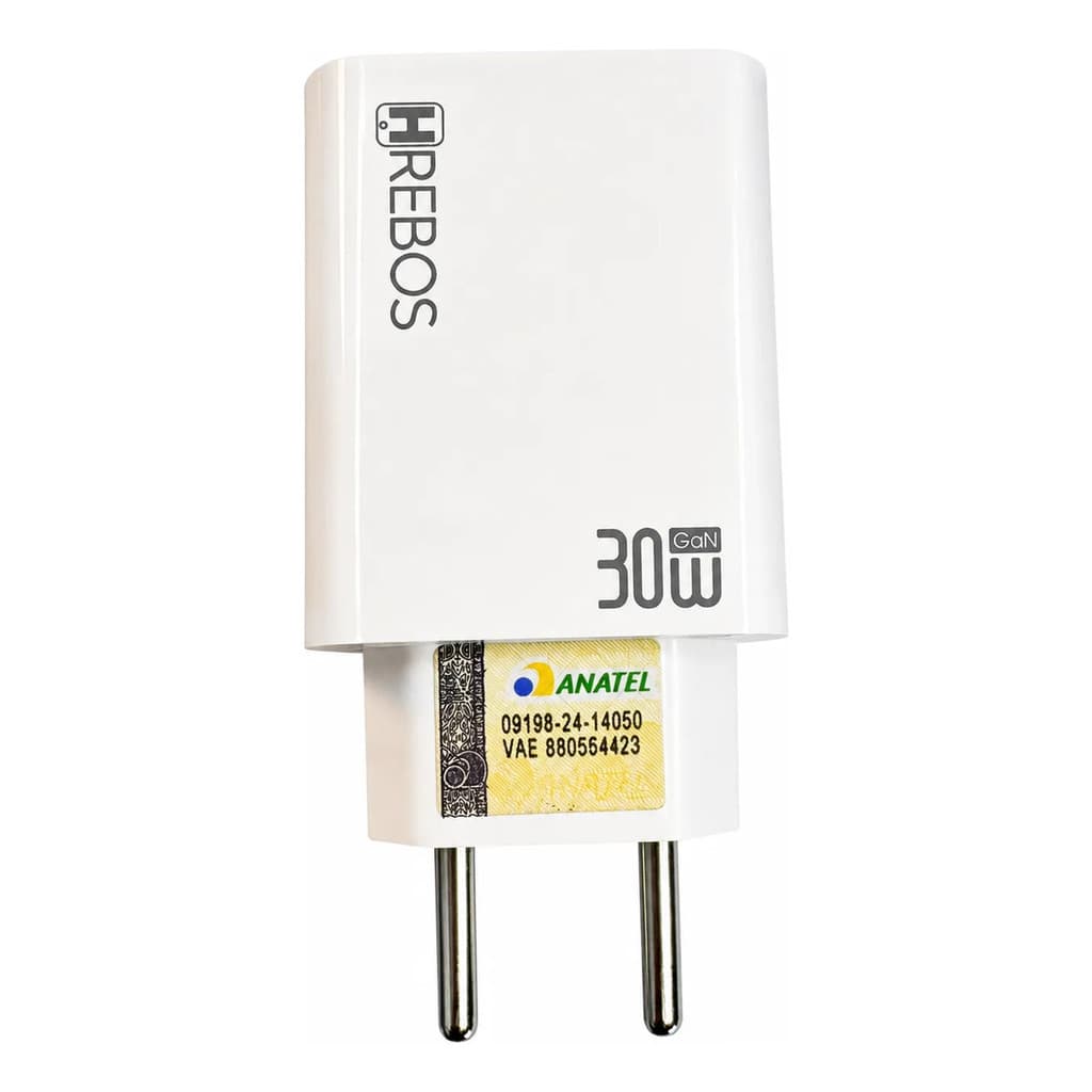 CRG-233 CC - Br - Kit Carregador Fluxion Charge 30w USB + USB-C - Branco + Cabo Type-C