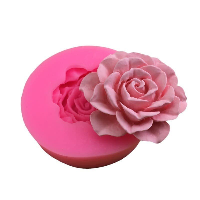 Molde De Silicone Em 3D Forma De Rosa Chocolate Feito À Mão Decoração De Bolo Aromaterapia Gesso Para Fazer Bricolage
