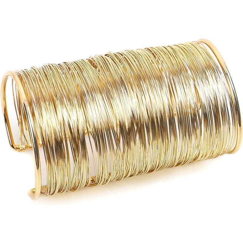 QTMY Liga Metal Ouro Fio Fino Aberto Cuff Pulseira Larga