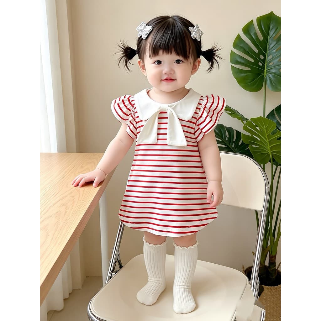 Roupas de bebê roupas de verão bebê menina manga voadora vestido curto de princesa roupas para recém-nascidos 0-3 anos d