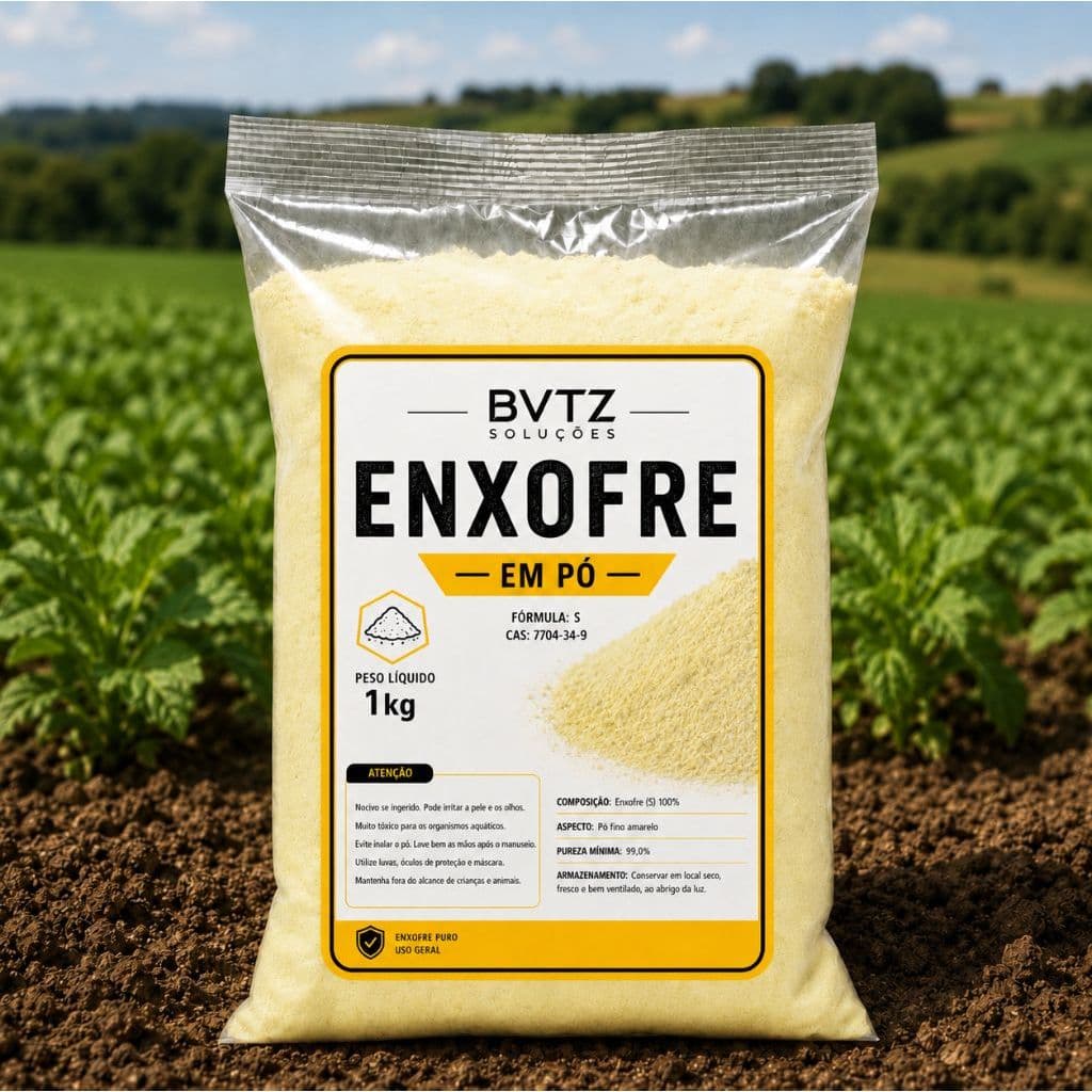 Enxofre Em Pó Puro Agrícola Fertilizante Plantas Adubo 99% Pó Amarelo
