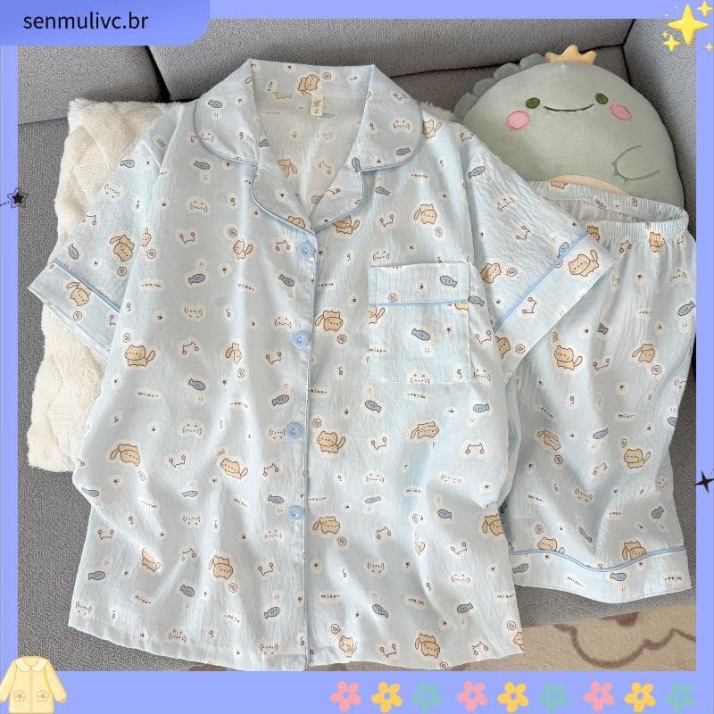 Loja venda quente macio bonito leitoso perfumado gatinho pijamas feminino verão novo estilo fresco bonito Shorts de mang