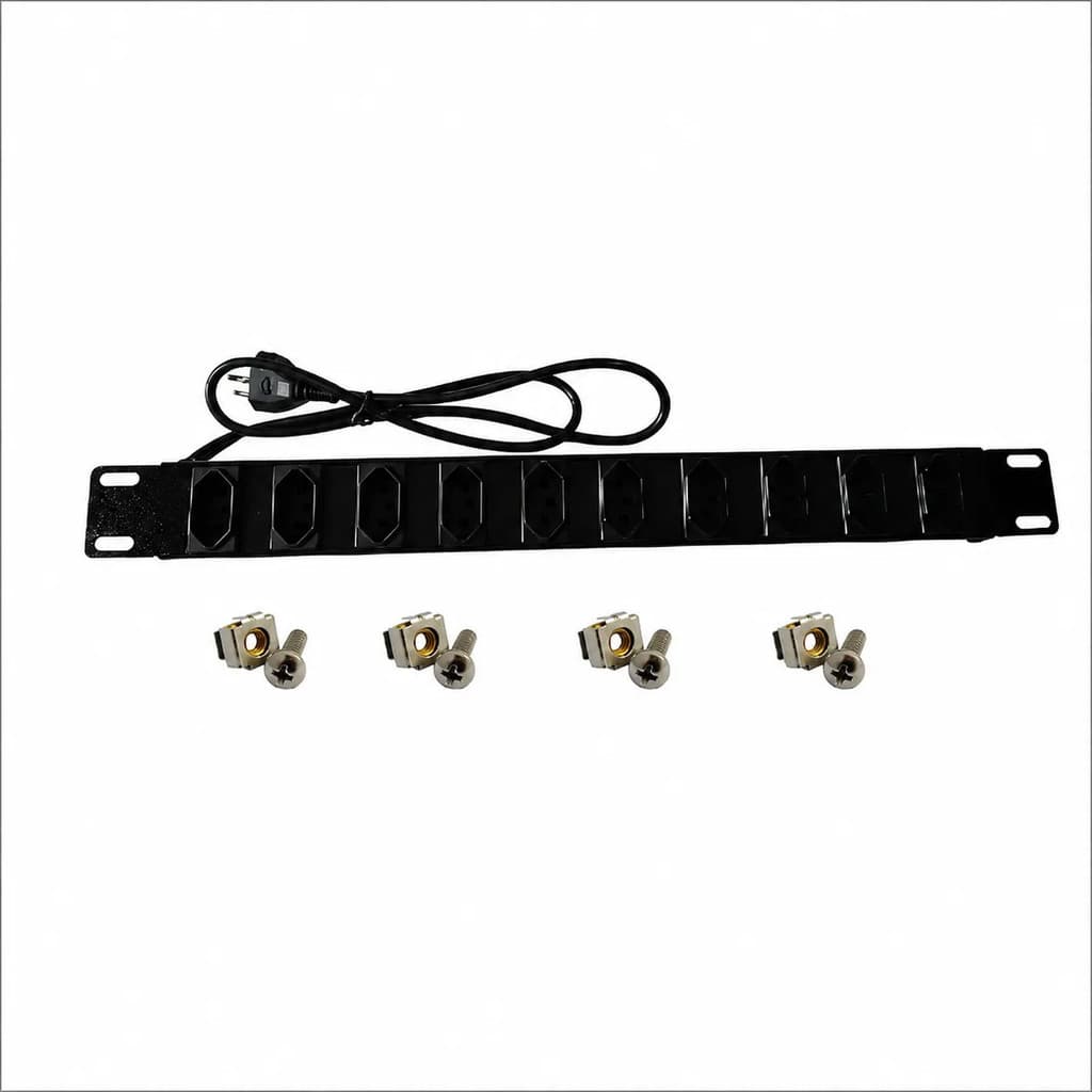 Calha De 10 Tomadas 10a P/ Rack Padrão 19'' Filtro Linha Preto 127/220v