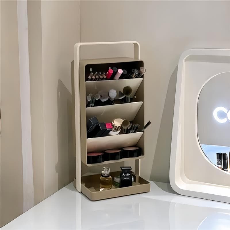 Pincel de maquiagem para casa, caixa de armazenamento de cosméticos, penteadeira, prateleira, batom, sobrancelha, lápis,