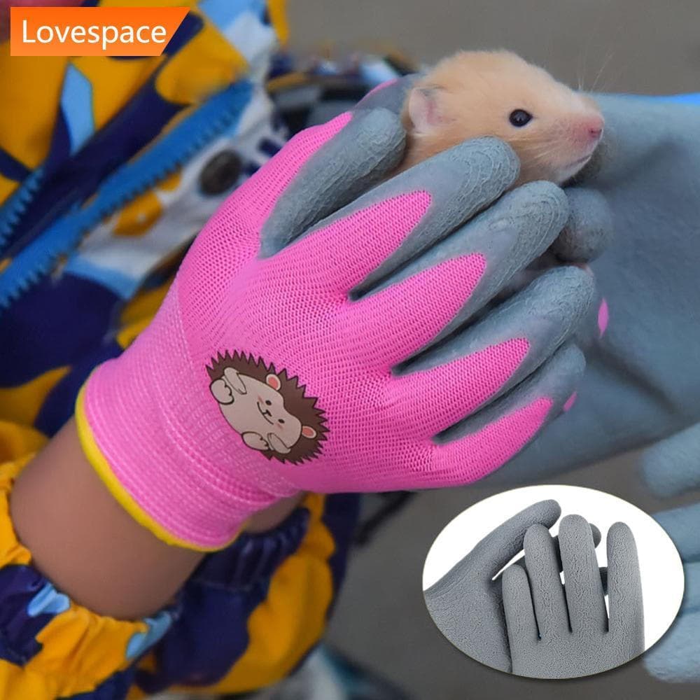 LS-STORE 1 Par Crianças Nitrilo Dos Desenhos Animados Luvas De Proteção Acampamento Jardinagem Colheita Praia Grosso Ant