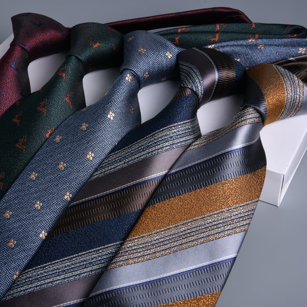 Gravata masculina Formal listras de negócios 8cm novo estilo grande Jacquard azul marinho administrativa gravata de mão