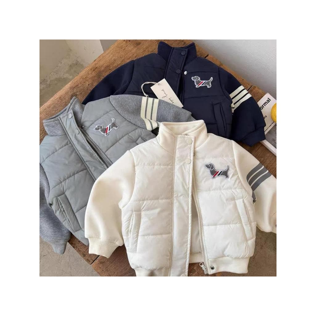 Pequeno urso de pano crianças jaqueta acolchoada 2025 inverno meninos tb Street Wear jaqueta bebê crianças quente unifor