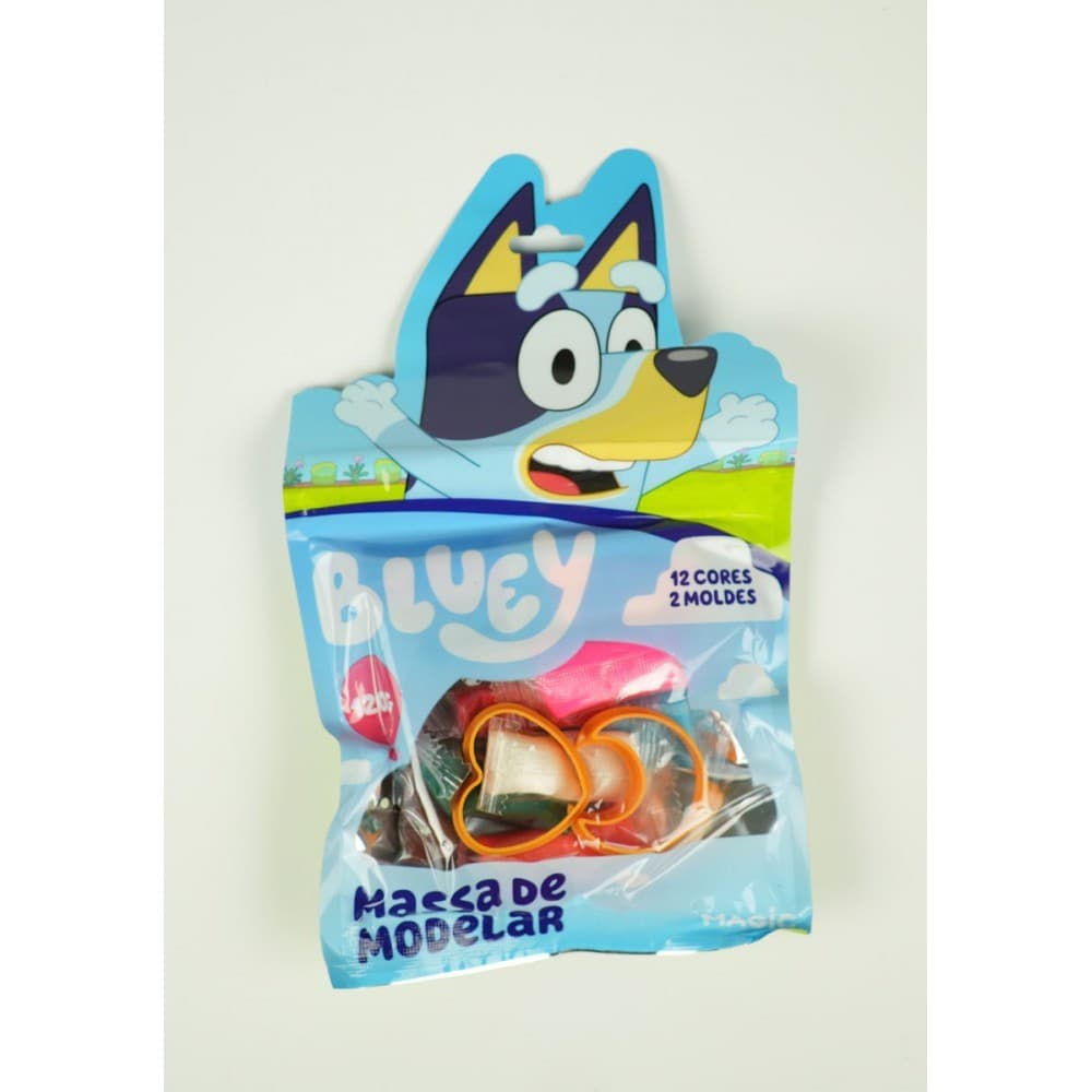 Bluey - Massa de Modelar 120g com 12 Cores e 2 Moldes