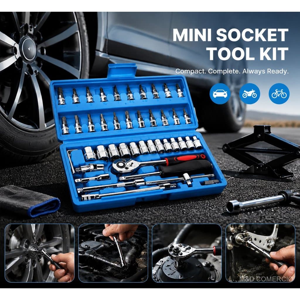 46/92 Pcs Caixa Azul Com Ferramentas Variadas Tudo O Que Precisa Para Reparos Rapidos