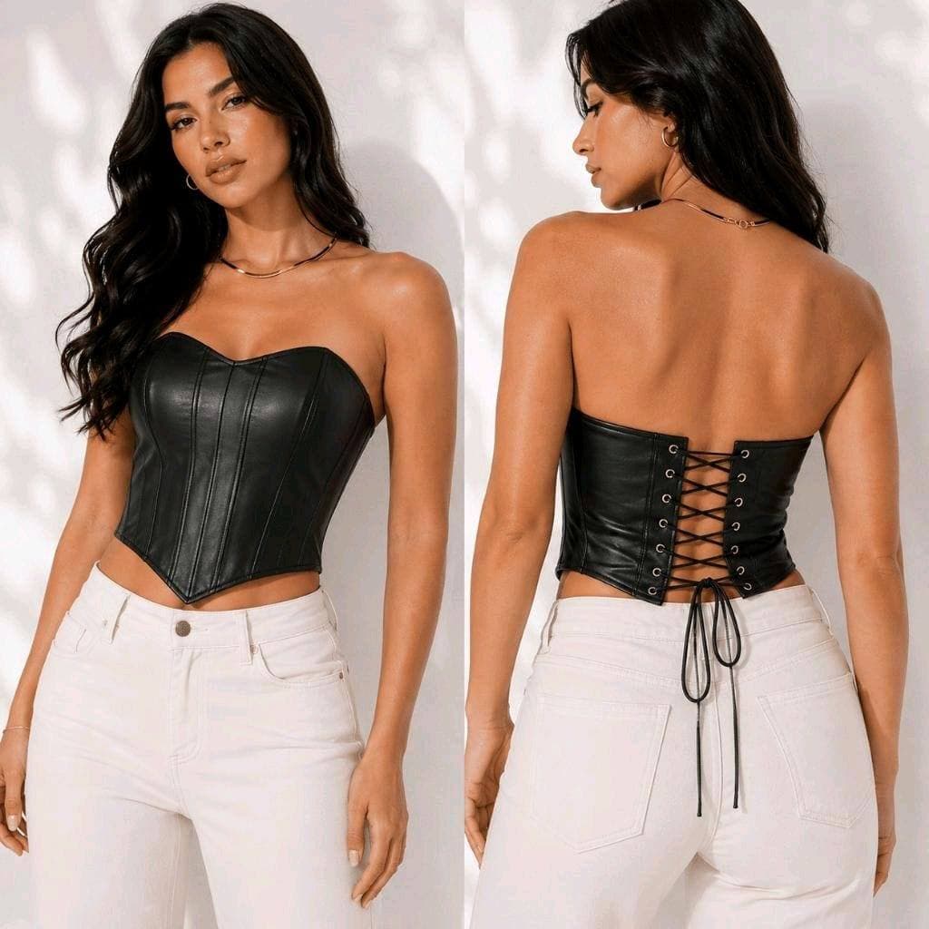 Cropped corset feminino courino tomara que caia corselet moda feminina
