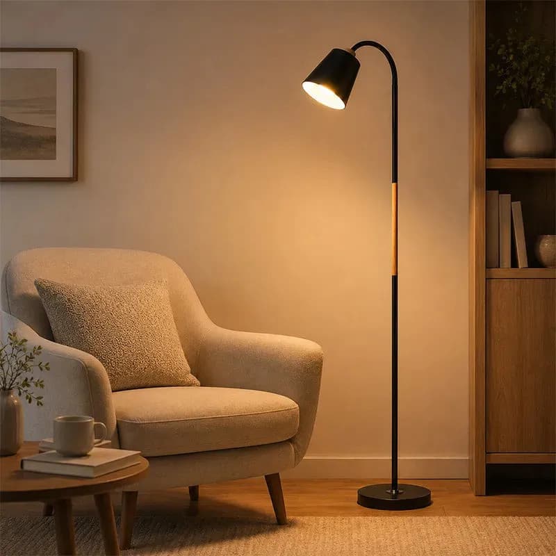 Luminária  De Chão Bivolt Lâmpada De Abajur Articulada 360 Graus 1,45M Com Pedestal para chão