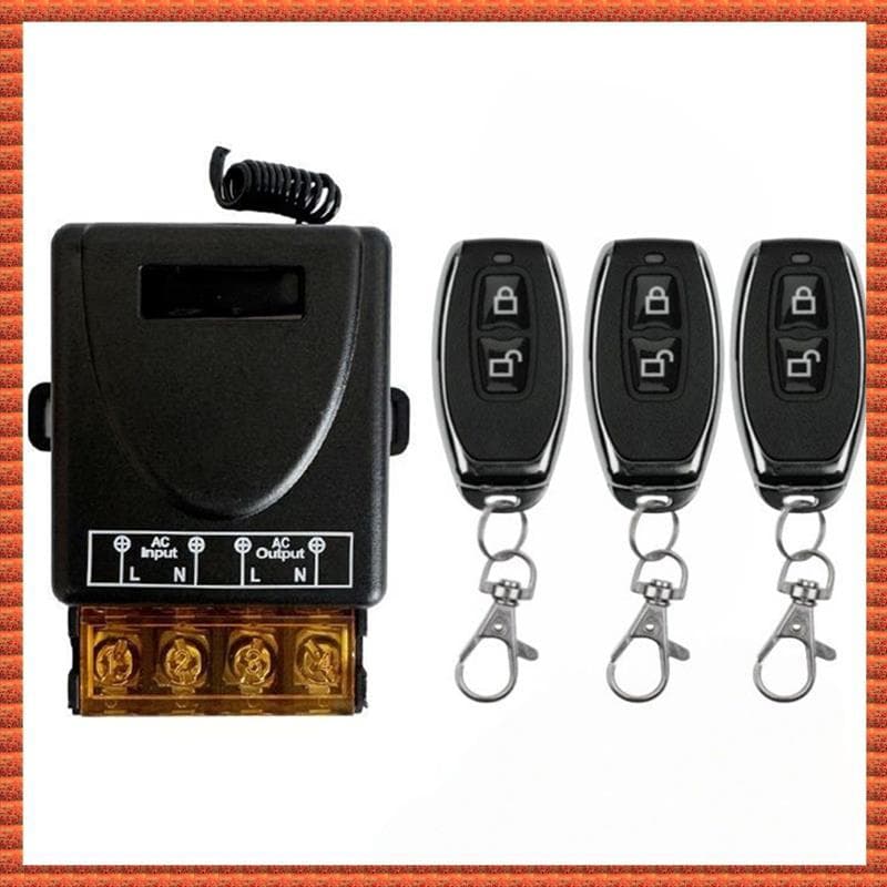 (Zac 220V 30A 1CH 433MHz Interruptor De Controle Remoto Sem Fio Receptor De Relé + Transmissor De Bloqueio/Desbloqueio