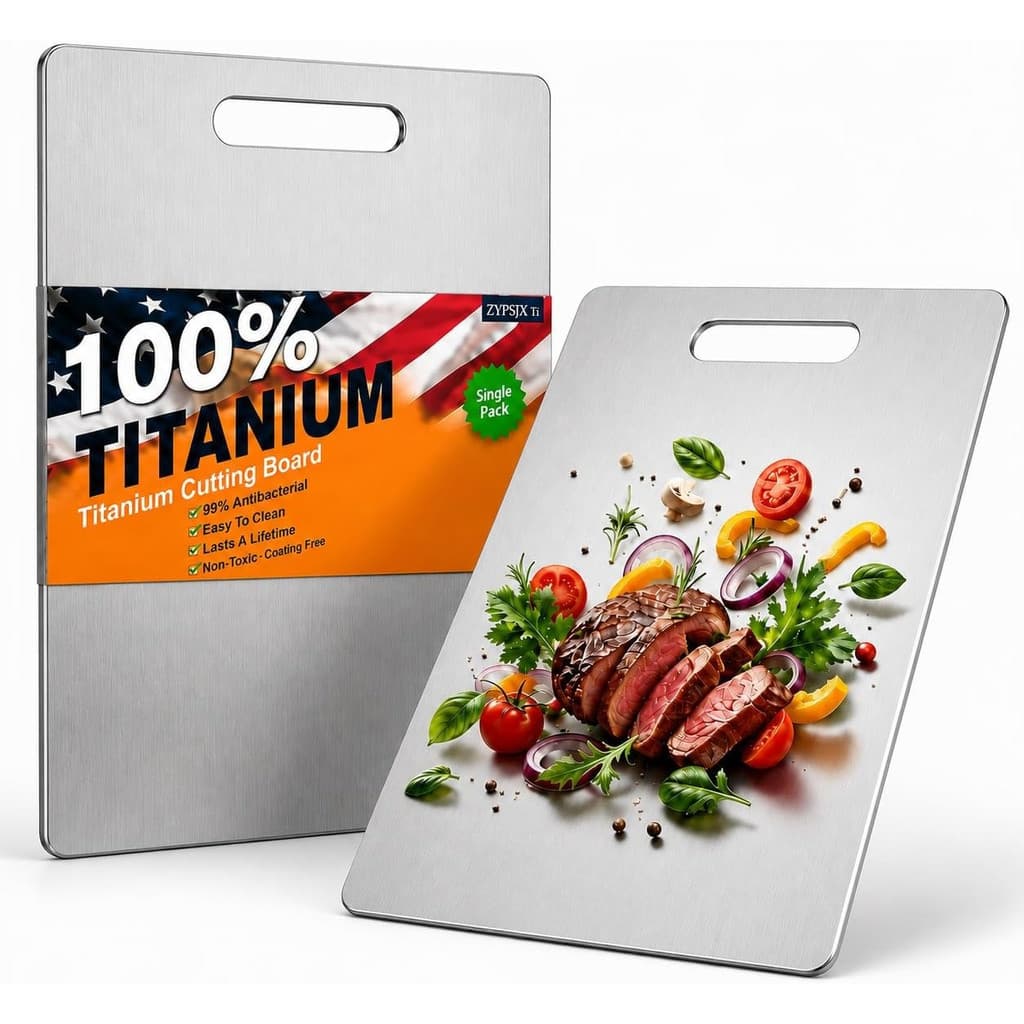 Tábua De Corte De Titânio , Tábuas 100 % Puro Para Cozinha , Cortar Não Tóxica E Dupla Face De Qualidade Alimentar Carne
