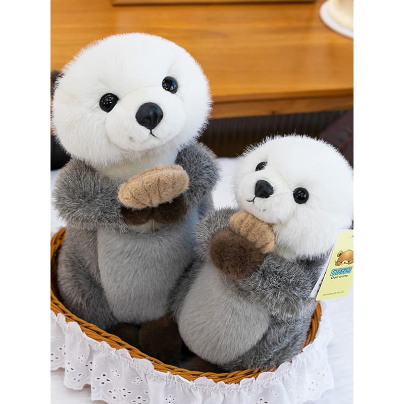 Desenhos animados magnético lontra do mar boneca de pelúcia abraço concha crianças simulação Animal lontra do mar gelade