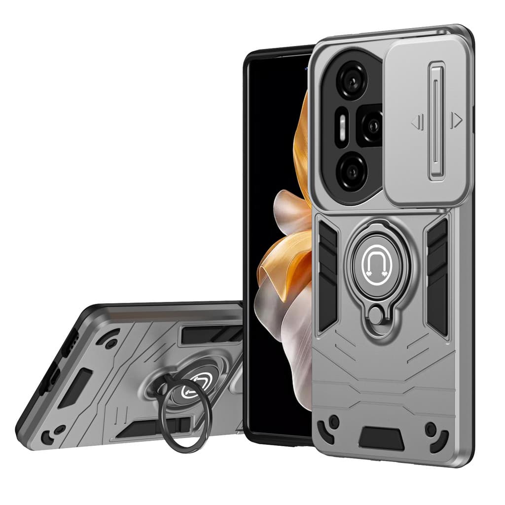 Adequado para Honor 300Pro Capa de telefone Honor 300Ultra Suporte de anel de proteção de lente de janela deslizante Mec