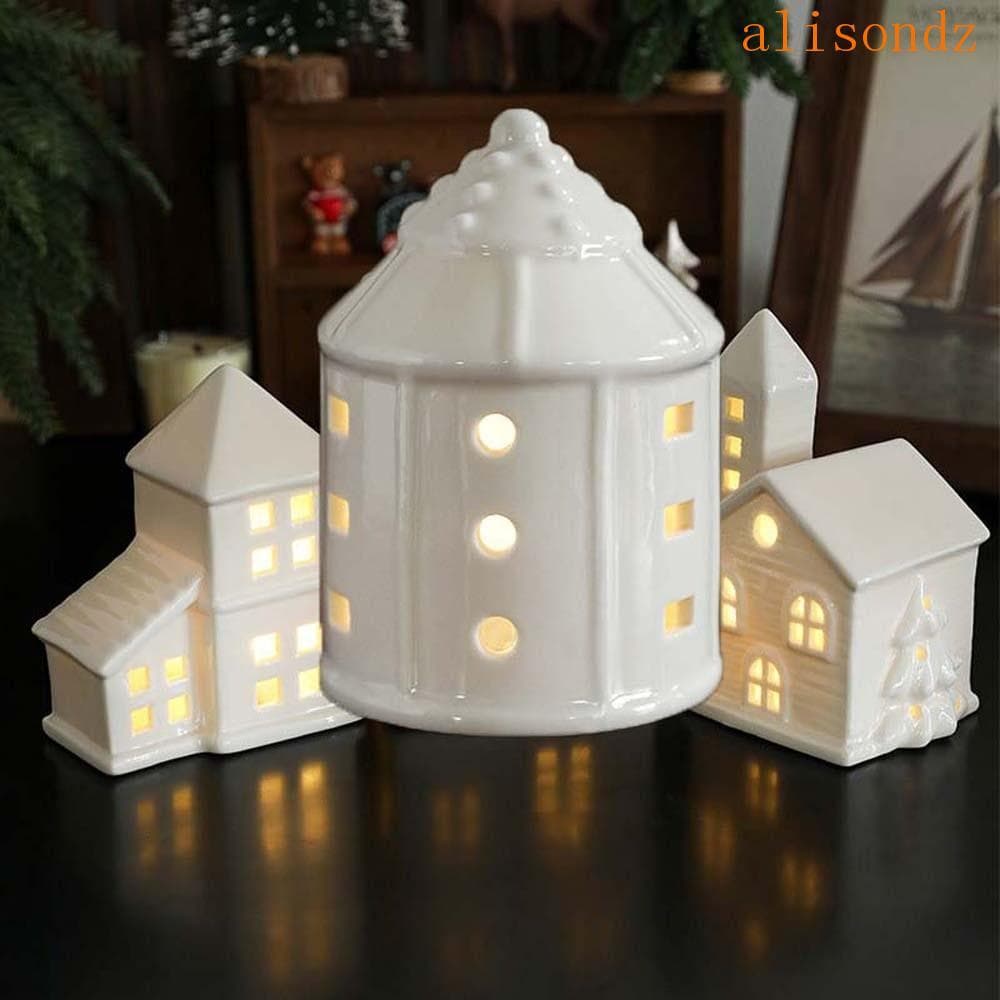 Ornamento De Lâmpada De Porcelana ALISOND1 , Luzes LED Requintadas De Atmosfera De Natal , Baterias De Botão