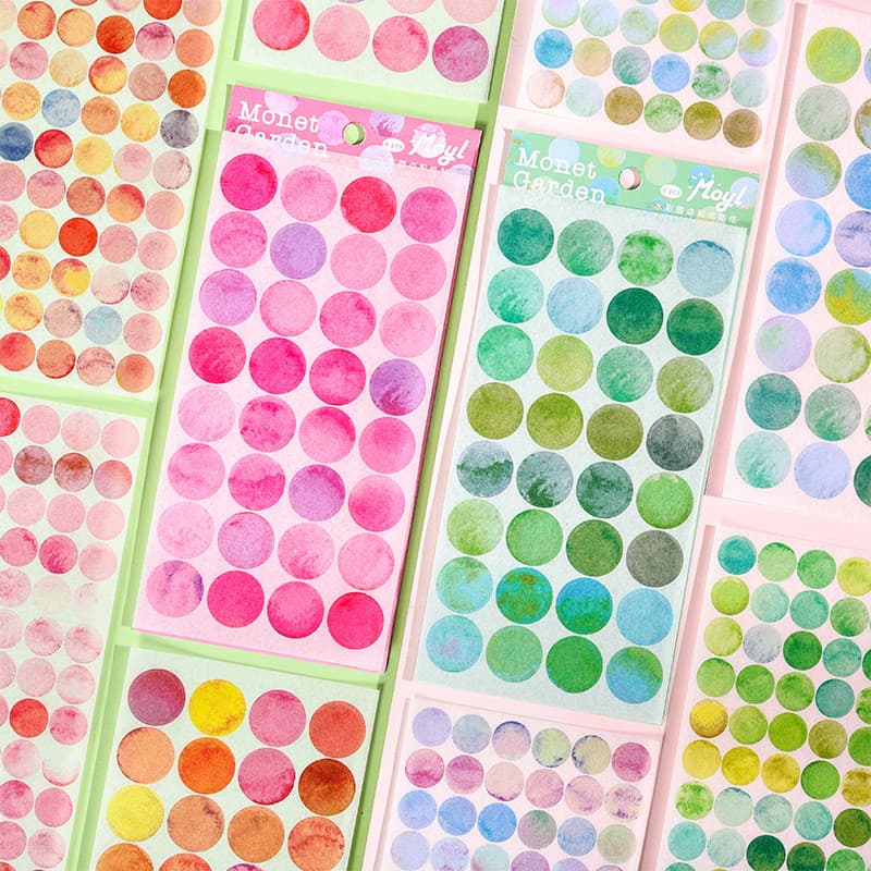 Manual colorido adesivos de pontos ins estilo cuco cartão Material papel coreano criativo bonito redondo cuco disco pequ