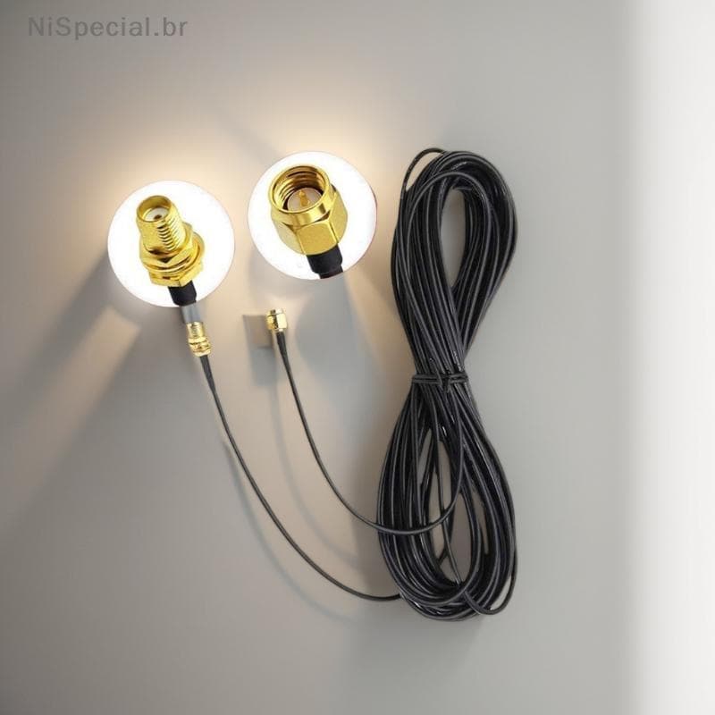 [Nis] Cabo De Extensão RP-SMA Para-Fio De Alimentação Coaxial Macho Fêmea Antena WiFi/Roteador/Placa De Rede RG174 [BR]