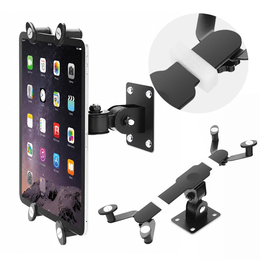 Suporte de parede ajustável para tablet em liga de alumínio para tablets de 8 a 12 polegadas. com rotação de 360°
