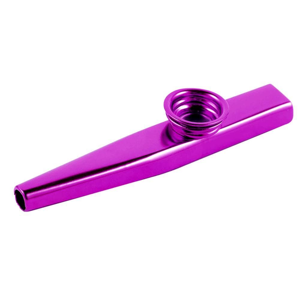 Flauta compacta pequena Kazoo de metal para iniciantes, instrumento de sopro fácil de tocar com acabamento brilhante e
