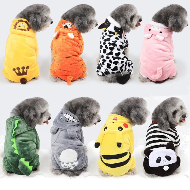 Roupas para Cães Pequenos, Vestuário para Animais de Estimação em Fleece Coral de Quatro Pernas, Roupas para Animais de