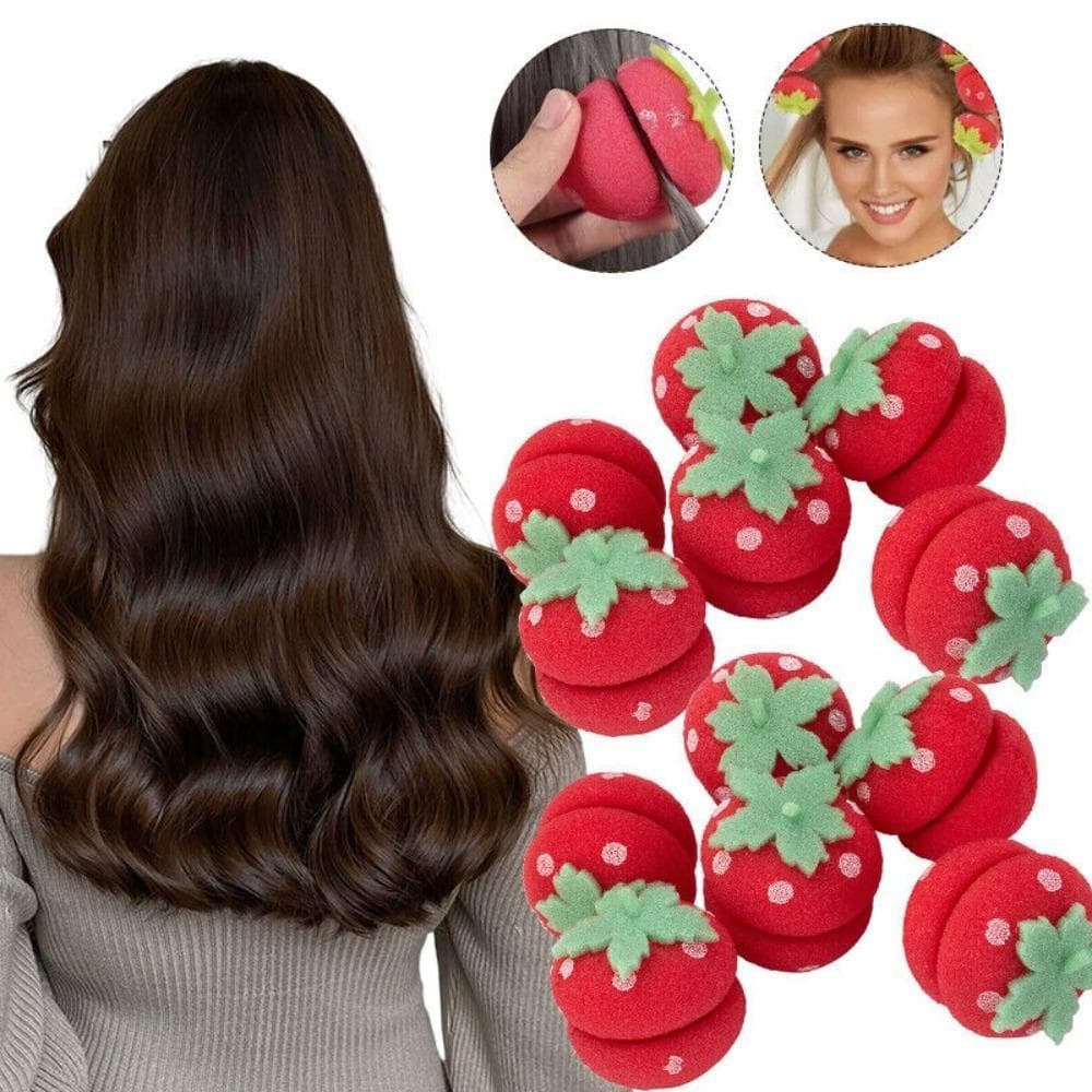 6 Pcs Rolos De Esponja Rolos Modeladores De Cabelo Longo DIY Modelador De Morango De Ondulação Bouncy