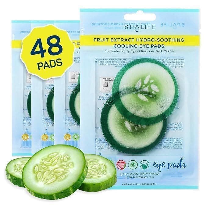 Compressas Refrescantes para Olhos com Pepino SpaLife |   Presentes para Spa e Tratamento para Olheiras e Olhos Inchados