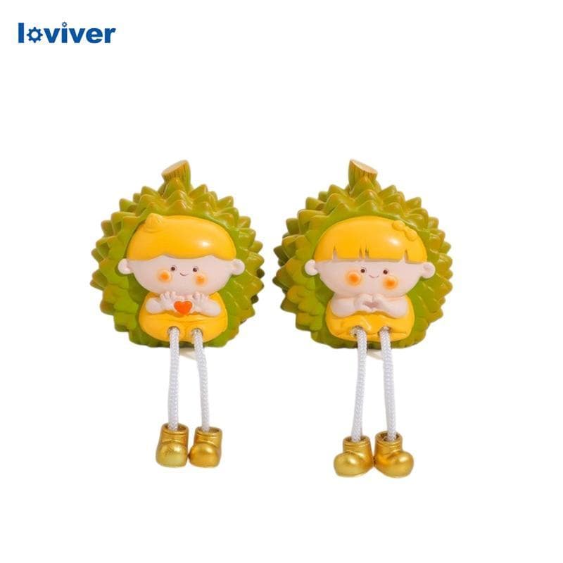 Adorável Durian Boneca Par Estátua Espetado Concha Design Estatueta De Resina Para Decoração De Casa Prateleira Mesa Exi