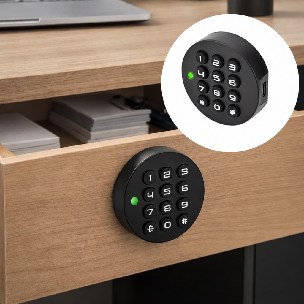 Fechadura para Armário com Senha Digital, Bloqueio Automático e Indicador LED em Duas Cores
