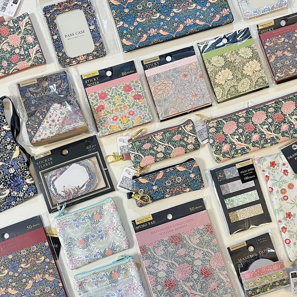 Japão japão amifa William Morris limitado rosa flor bloco de notas saco de armazenamento caso de lápis caso de identific