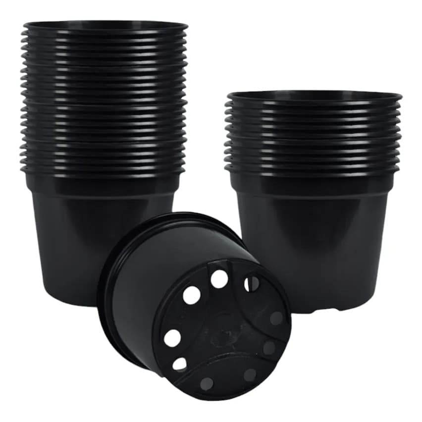 2x 50 Vasos 1 Litro Preto para Suculentas e Plantas