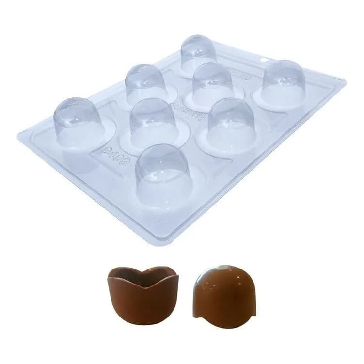 2x Forma Chocolate Silicone 3 Partes para Copinhos