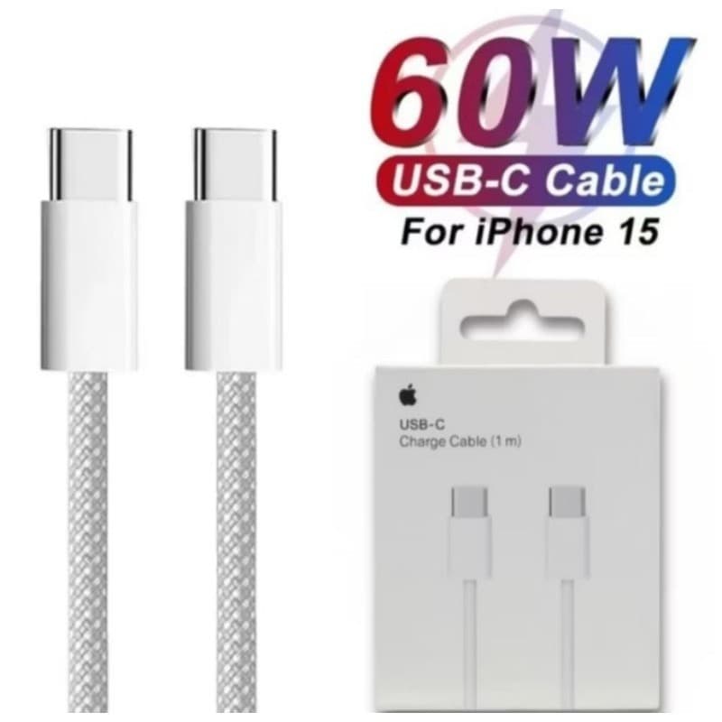 Cabo Tipo C Para iPhone 15 Tipo C nas Duas Pontas 2 Metros 60W