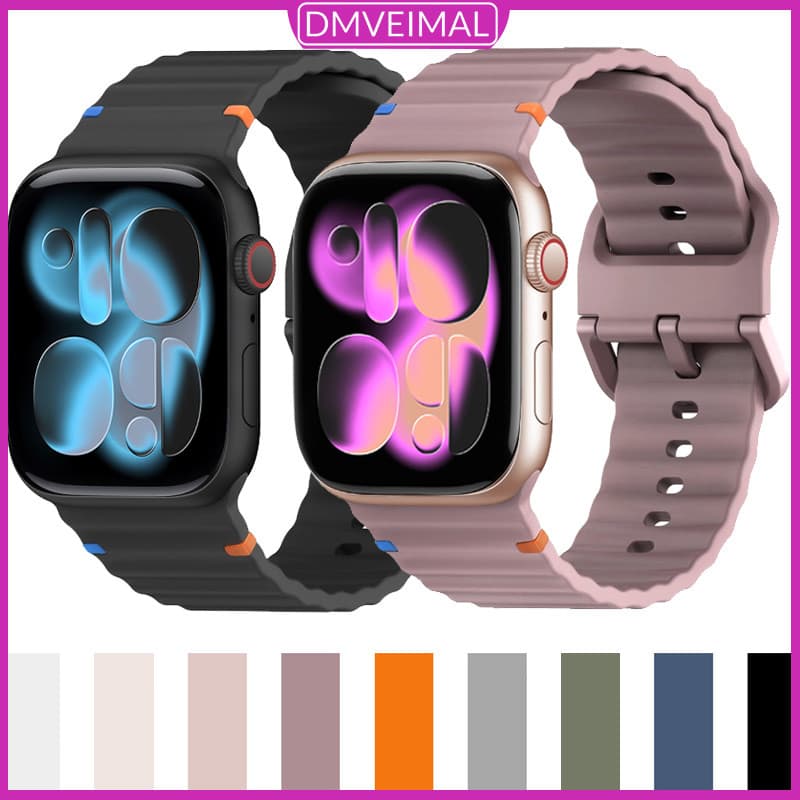 Pulseira Impermeável De Silicone Para Iwatch Apple Watch Ultra 3 2 49 40 44 41 45 42 46 38mm Series 11 10 9 8 7 SE 3 6 5