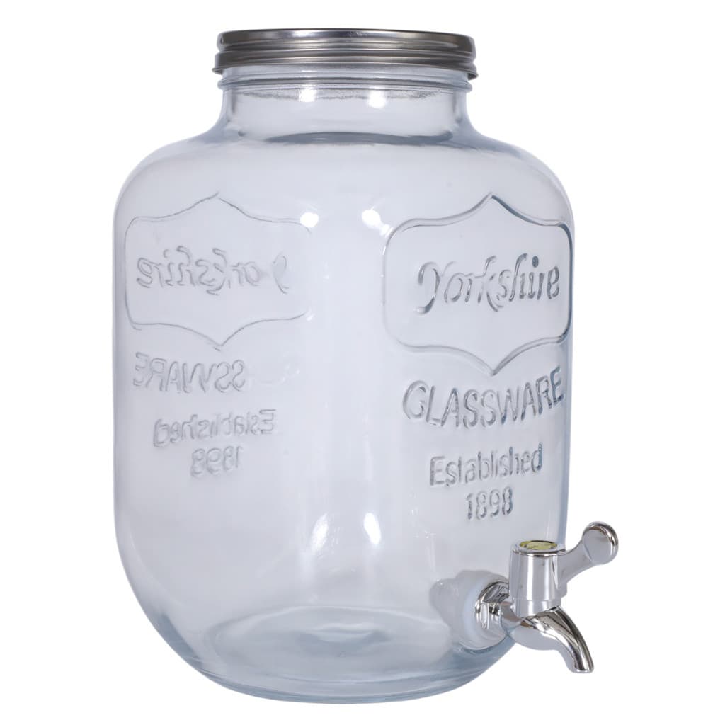 Suqueira 5 Litros Vidro Cristal Transparente Com Tampa Jarra Elegante