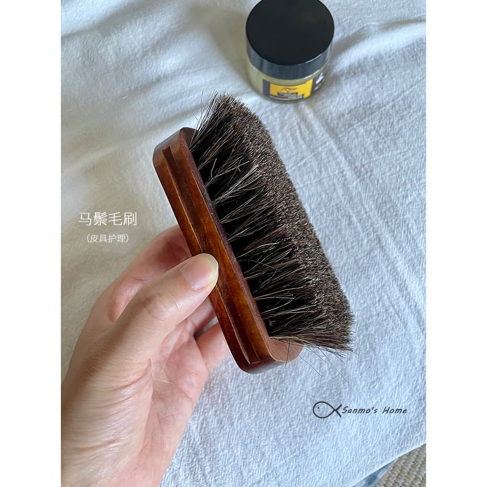Mini escova de sapato de crina doméstica, cuidados com o couro, remoção de poeira, polimento, couro, cuidados com a roup