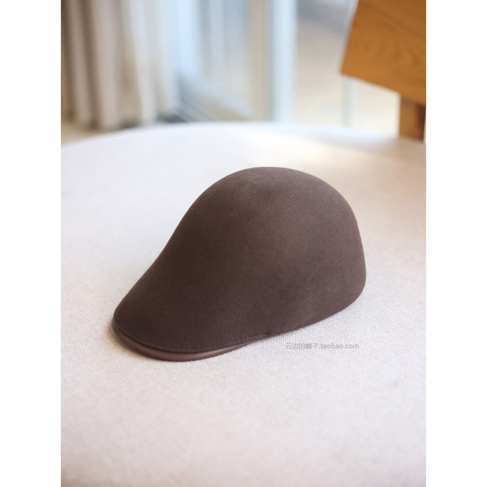 Chapéu clássico britânico de couro PU com aba para frente, masculino, feminino, outono inverno, estilo casal, retrô, lã