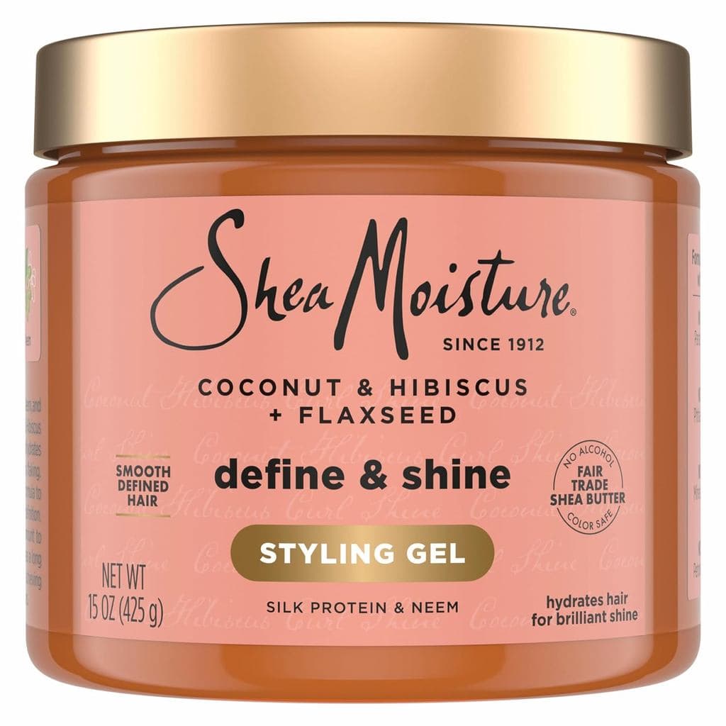 Gel Modelador Define & Shine da SheaMoisture + Linhaça, Coco e Hibisco Hidrata, Mantém o Estilo Durante Todo o Dia, Enri