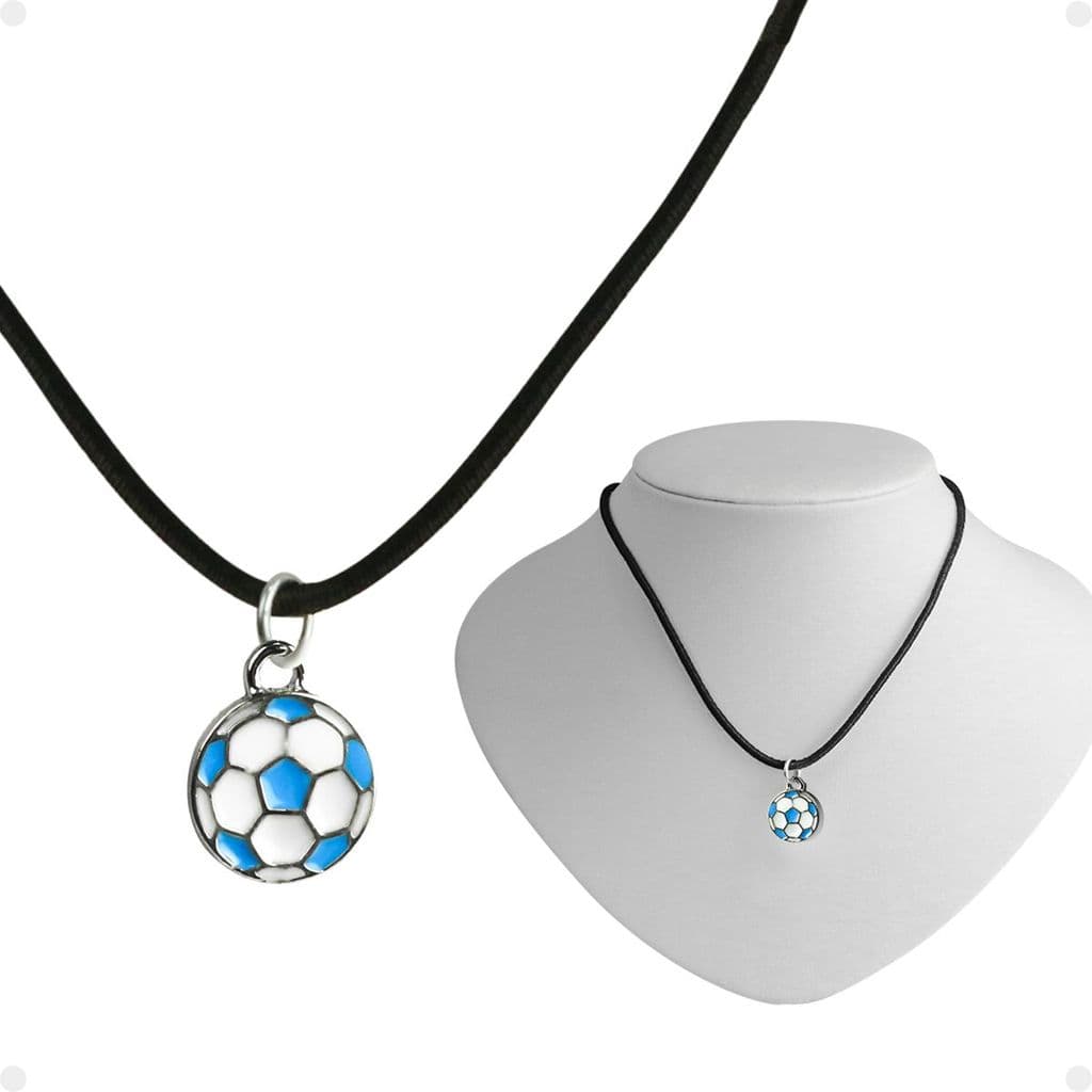 Colar menino criança cordão + pingente bola premium futebol