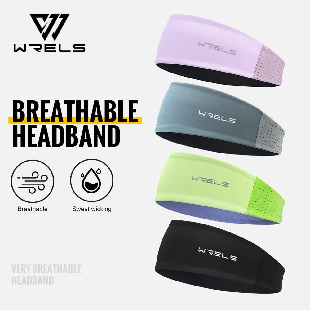 WRELS Faixa De Cabeça Esportiva Absorvente De Suor , Cor Dupla , Elástica , Corrida , Fitness , Absorção De Umidade K30