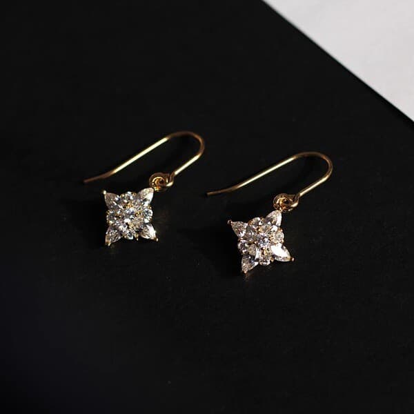 | kit brinco aço inoxidável | 【cartelas de brincos feminino】 ✫S925 prata agulha Super piscando requintado diamante-crave
