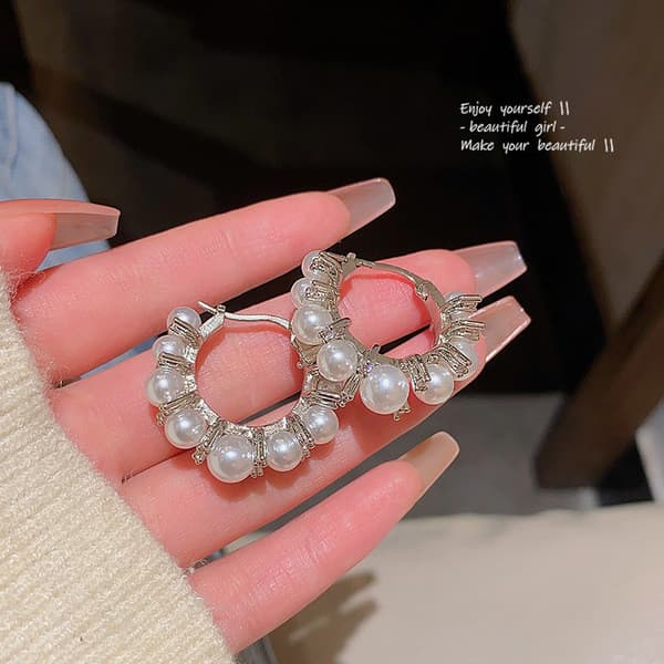 | 【cartelas de brincos feminino】 | kit brinco aço inoxidável ♜Dongdaemun estilo legal temperamento pérola brincos femini