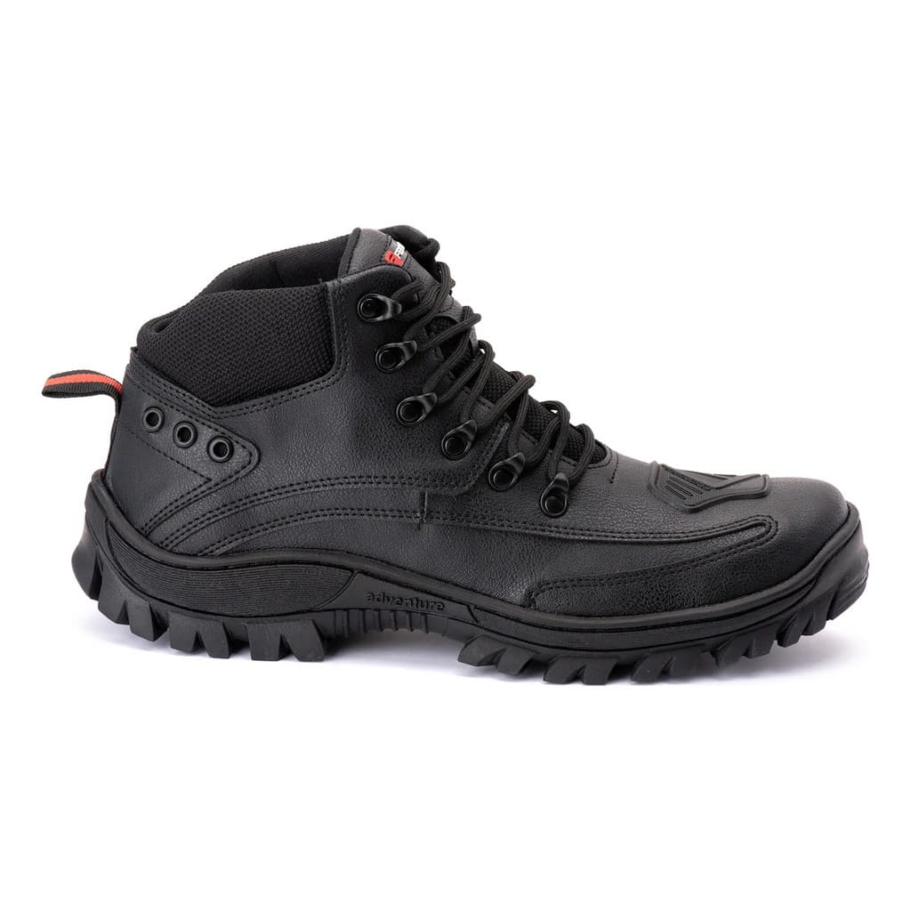 Bota Masculina Preta Confortável Estilo Motoqueiro Lançamento Premium Lançamento