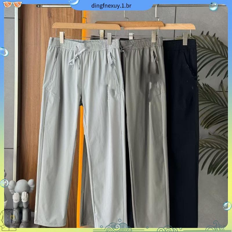 Calças Masculinas Great cool ice sil k # 39 ; s De Algodão Verão Leve Respirável Esportivas Casuais Rendas