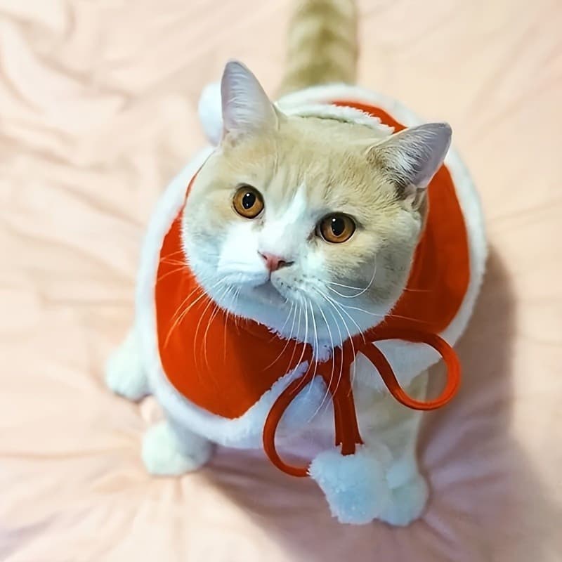 Vestido De Vestuário Para Animais De Estimação , Fantasia De Gato De Natal De Ano Novo , Capa Elegante De Flanela Gatos