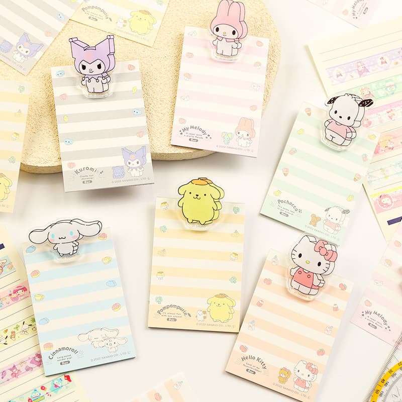 Bonito dos desenhos animados titular da conta bloco de notas rasgável não-pegajoso japonês listrado nota papel estudante