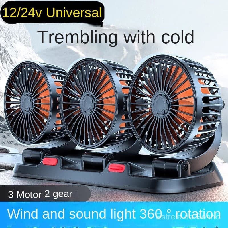 Ventilador de carro 5V-24V 360 °             USB Ajustável de 2 Velocidades para Caminhão e Reboque G42Y OT7Z LJ80