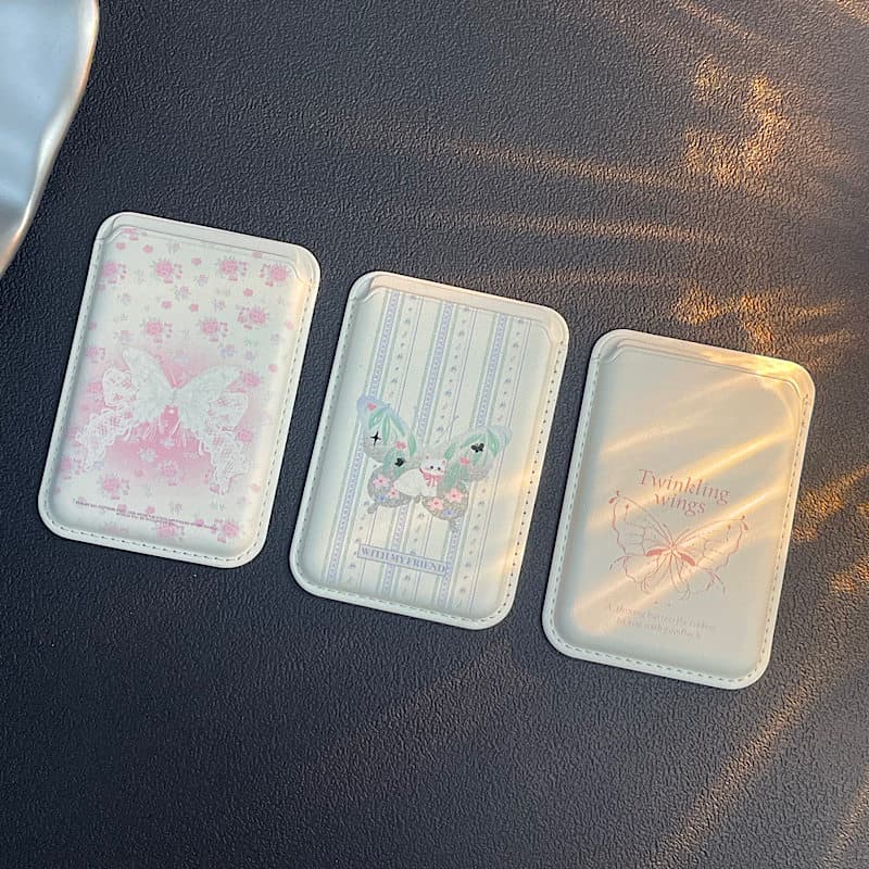carteira magsafe Tacheng adequado para Original ins bonito menina borboleta titular do cartão magnético adequado para Ap