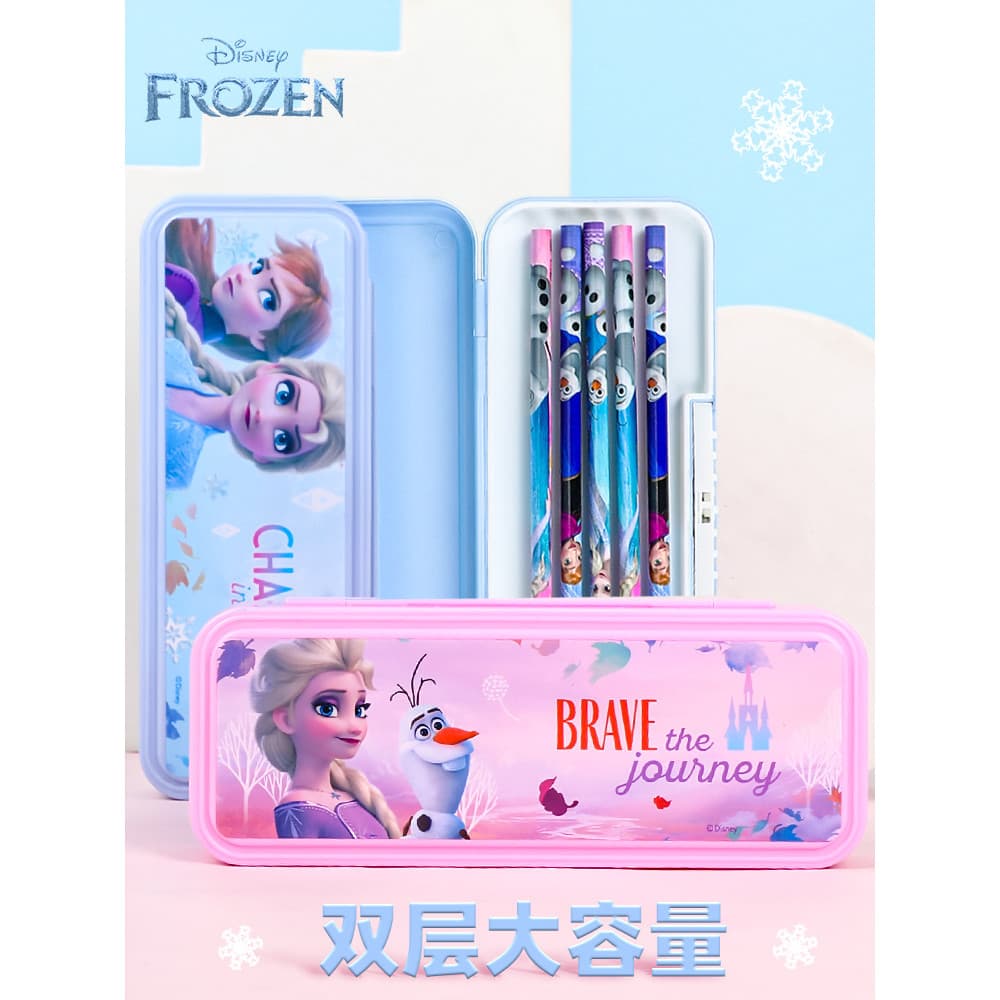Frozen crianças caixa de papelaria meninas grande capacidade Disney código bloqueio lápis caso escola primária estudante